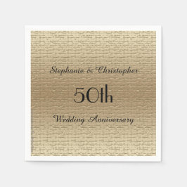 金ゴールドゴールデン50周年記念パーティーペーパーナプキン スタンダードカクテルナプキン