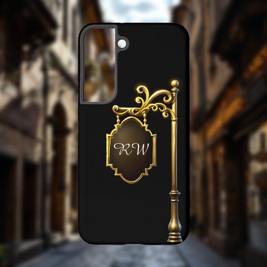 金ゴールドサインポストモノグラム SAMSUNG GALAXYケース