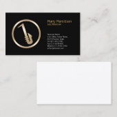 金ゴールドサキソフォンアイコンジャズミュージシャン名刺 名刺 (正面/裏面)