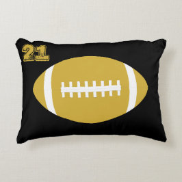 金ゴールドサッカーカスタム選手のジャージー数字/文字 アクセントクッション