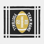 金ゴールドサッカーチーム名、選手の位置と番号 フリースブランケット (正面(横))