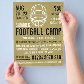 金ゴールドサッカーヘルメットフットボールキャ広告ンプ チラシ (手)