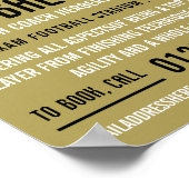 金ゴールドサッカーヘルメットフットボールキャ広告ンプ ポスター (角)