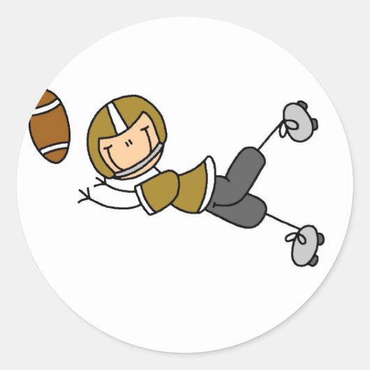 金ゴールドサッカー選手Tシャツとギフト ラウンドシール (正面)