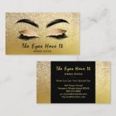 *~*金ゴールドサティングリッターLashes Extensionsの詳細 名刺 (正面/裏面)