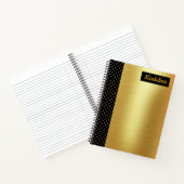 金ゴールドサテンと黒および金ゴールドハートパネル ノートブック (内部)