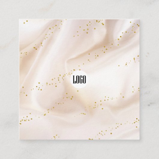 金ゴールドサテングリッター事業サンキューカード スクエア名刺 (裏面)