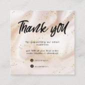 金ゴールドサテングリッター事業サンキューカード スクエア名刺 (正面)