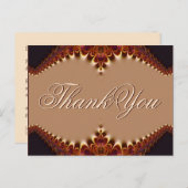 金ゴールドサテンチョコレートレースありがとうはがき ポストカード (正面/裏面)