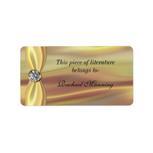 金ゴールドサテン蔵書票シール ラベル (正面)