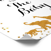 金ゴールドサファリの赤ちゃんシャワーの願いベビーサイン ポスター (角)