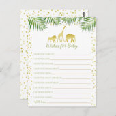 金ゴールドサファリの赤ちゃんシャワーの願いベビー ポストカード (正面/裏面)