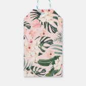 金ゴールドサファリアニマルズフローラワイルドワン誕生日ラベル ギフトタグ (裏面)