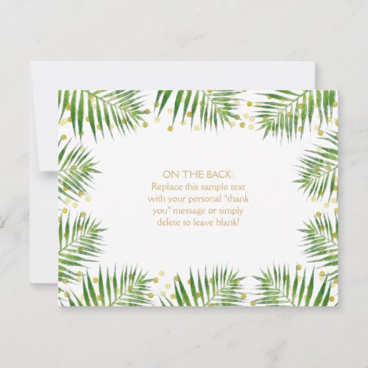 金ゴールドサファリジャングルベビーシャワーサンキューカード サンキューカード (裏面)