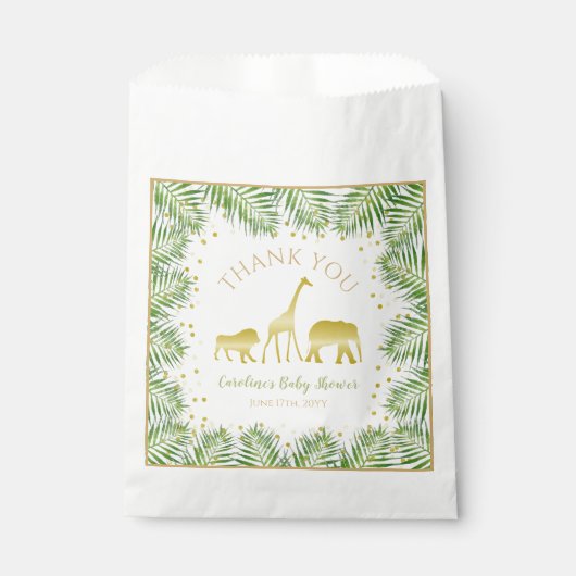 金ゴールドサファリトロピカルベビーシャワートリートカフェスバッグ フェイバーバッグ (正面)