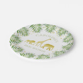 金ゴールドサファリトロピカルベビーシャワー紙プレート ペーパープレート (アングル)