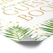 金ゴールドサファリベイビーシャワーゲストブックサイン ポスター (角)