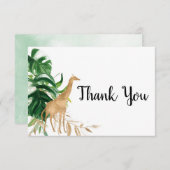 金ゴールドサファリベイビーシャワーサンキューカード エンクロージャーカード (正面/裏面)