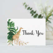 金ゴールドサファリベイビーシャワーサンキューカード エンクロージャーカード (スタンド正面)