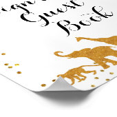 金ゴールドサファリ動物お願いゲストブックにサイン。 ポスター (角)