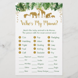 金ゴールドサファリ動物のベビーアニマルマッチゲーム