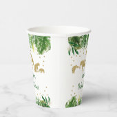 金ゴールドサファリ動物の緑の赤ちゃんシャワー 紙コップ (右)