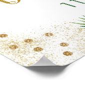 金ゴールドサファリ動物の赤ちゃんシャワーへようこそ ポスター (角)