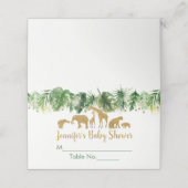 金ゴールドサファリ動物の赤ちゃんシャワー プレイスカード (外部開封)