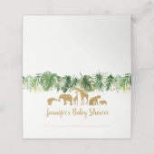 金ゴールドサファリ動物の赤ちゃんシャワー プレイスカード (外部開封)