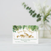 金ゴールドサファリ動物は何人の赤ちゃんシャワーゲームを推測 プレイスカード (スタンド正面)