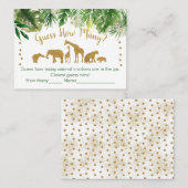 金ゴールドサファリ動物は何人の赤ちゃんシャワーゲームを推測 プレイスカード (正面/裏面)