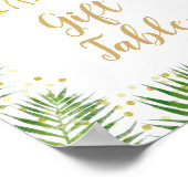 金ゴールドサファリ動物赤ちゃんシャワーギフトテーブルサイン ポスター (角)