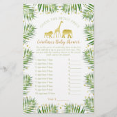 金ゴールドサファリ動物赤ちゃんシャワー推定価格ゲーム (正面)