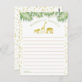 金ゴールドサファリ赤ちゃんシャワーアドバイスの言葉 ポストカード (正面/裏面)