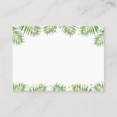 金ゴールドサファリ赤ちゃんシャワーベビーカード用の本を持って来る プレイスカード (裏面)