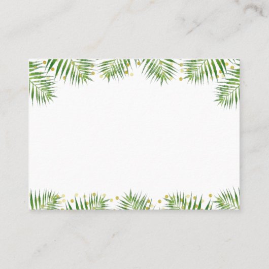 金ゴールドサファリ赤ちゃんシャワーベビーカード用の本を持って来る プレイスカード (裏面)