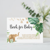 金ゴールドサファリ赤ちゃんシャワーベビー用ブック エンクロージャーカード (スタンド正面)