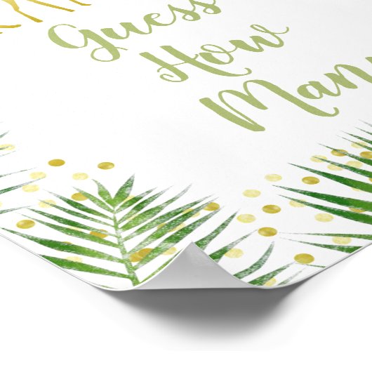 金ゴールドサファリ赤ちゃんシャワー推測ゲームの記号の数 ポスター (角)