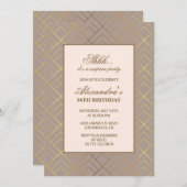 金ゴールドサプライズパーティー86th誕生日の招待状 招待状 (正面/裏面)