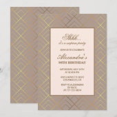 金ゴールドサプライズパーティー98歳の誕生日 招待状 (正面/裏面)