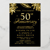 金ゴールドサプライズ結婚50周年記念 箔招待状 (正面)