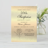 金ゴールドサプライズ50誕生日 招待状 (スタンド正面)