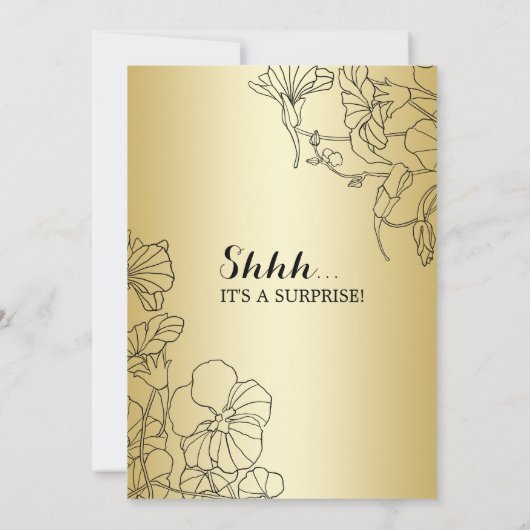 金ゴールドサプライズ50th誕生日パーティー 招待状 (裏面)