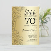 金ゴールドサプライズ70誕生日 招待状 (スタンド正面)