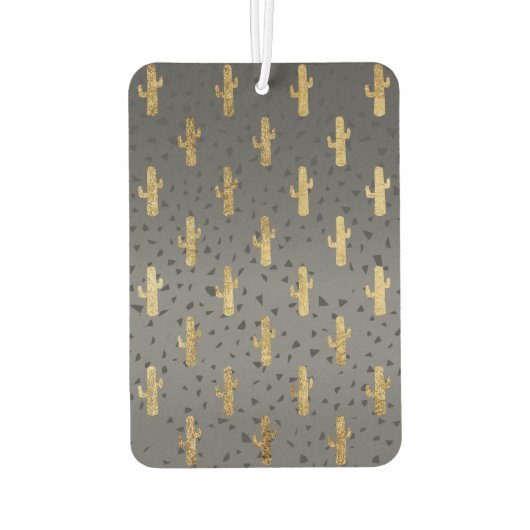 金ゴールドサボテンモダンのシックなGeo三角形グラデーション カーエアーフレッシュナー (裏面)