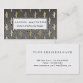 金ゴールドサボテンモダンのシックなGeo三角形グラデーション 名刺 (正面/裏面)