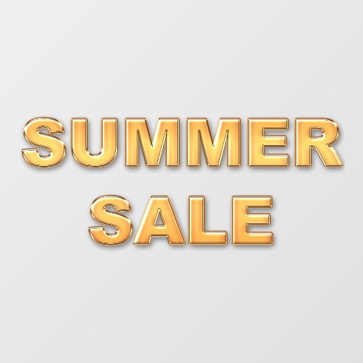 金ゴールドサマーセールの看板ウィンドウにしがみつく ウィンドウサイン (シート)