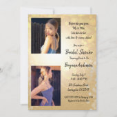 金ゴールドサマーライツグラムブライダルシャワー 招待状 (正面)