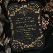 金ゴールドサンアンドムーンタロットカード結婚式招待状 招待状