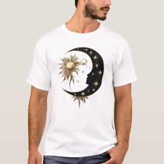金ゴールドサンアンドムーンTシャツ Tシャツ